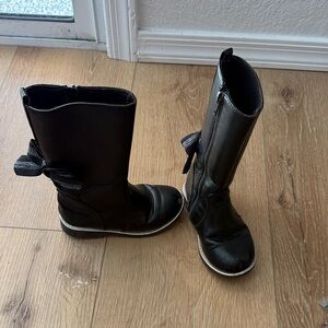 Black Kids Boots with Bow